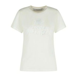 Golden Goose Viscose Blend T-Shirt With Ribbed Crew Neck And Front Print - NWT